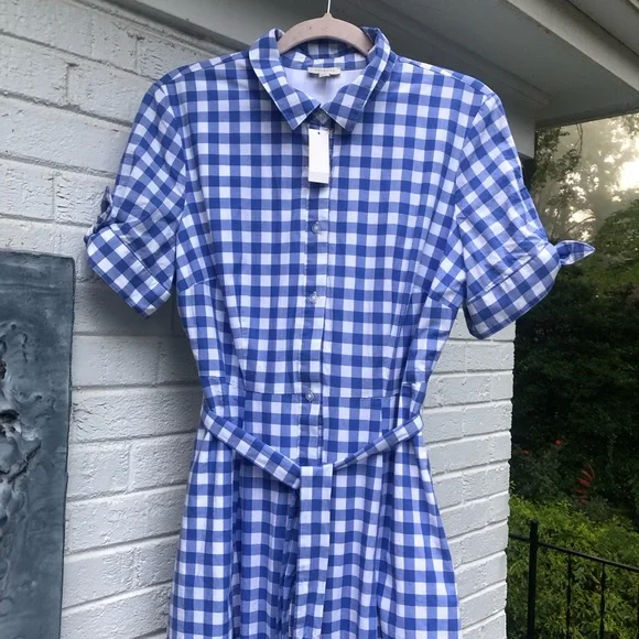 Talbots Blue Ruffled Smocked Midi Dress - Picture 13 of 14